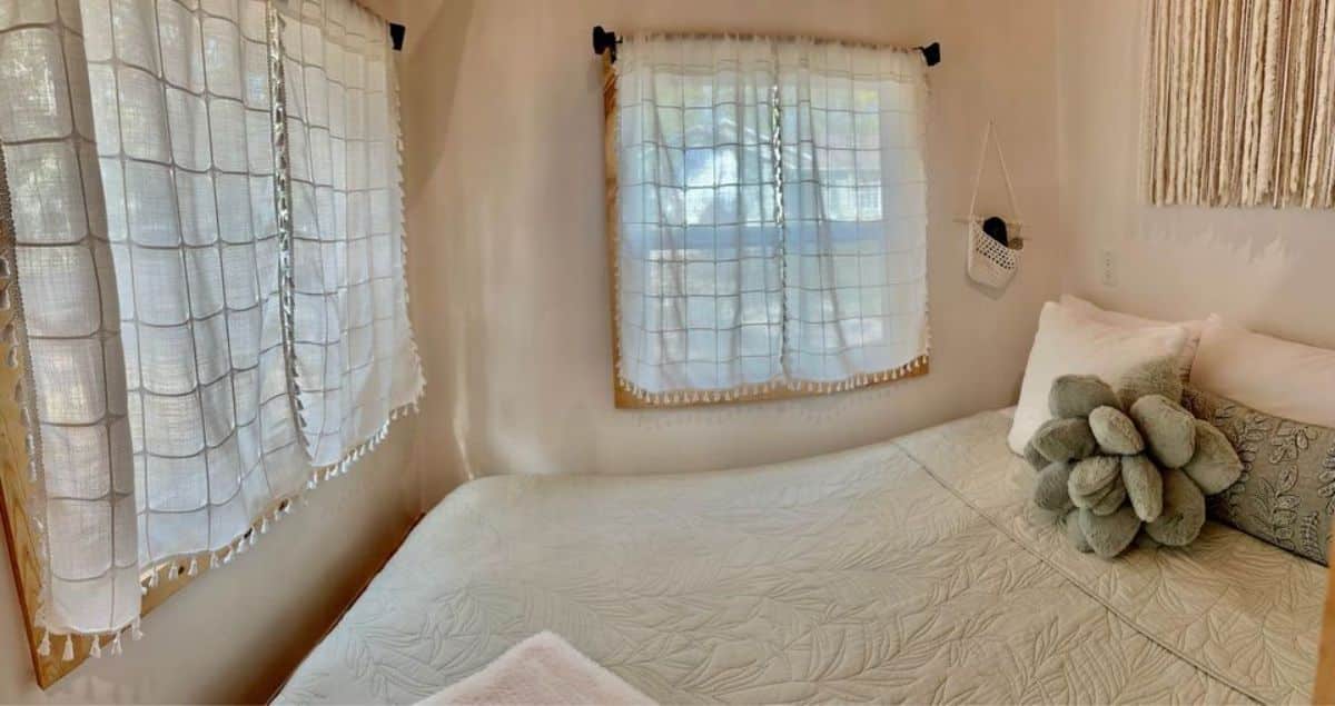 Huge windows in the bedroom makes it even more brighter during day