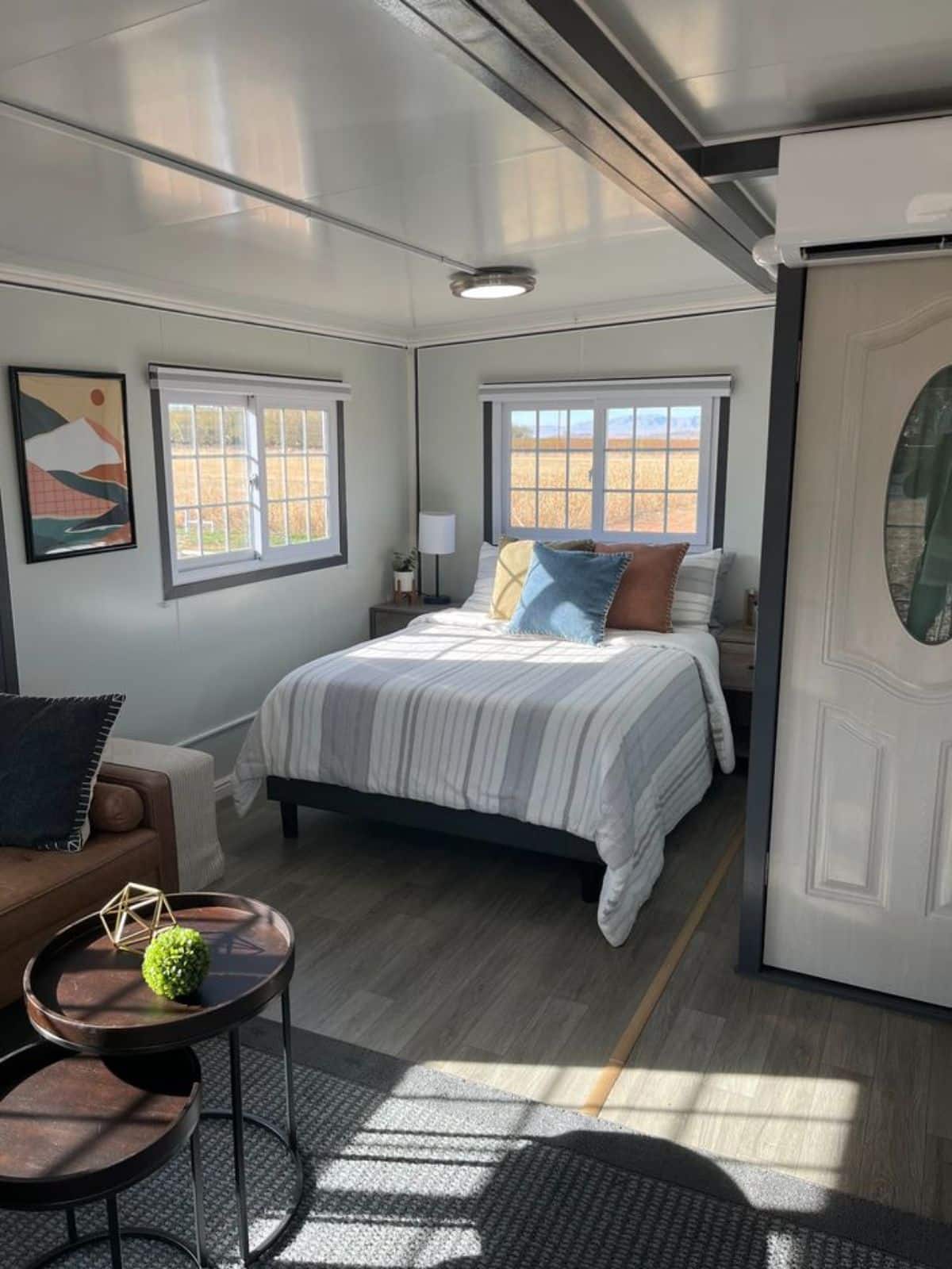 Bedroom side view of 20’ unique tiny home