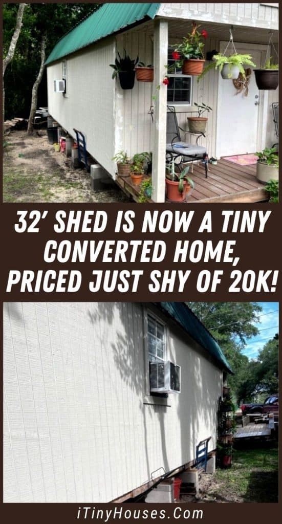 32' Shed Is Now a Tiny Converted Home, Priced Just Shy of 20k! PIN (1)