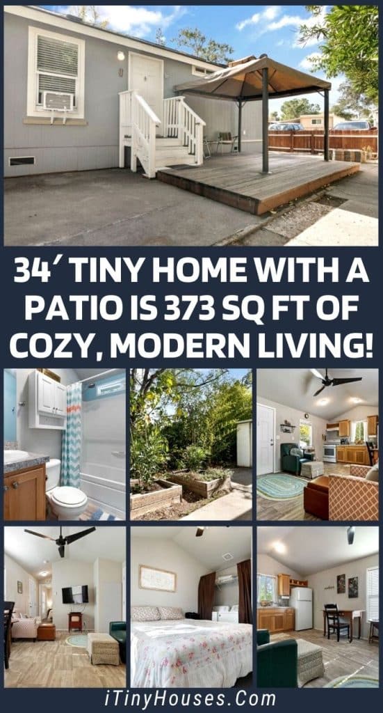 34′ Tiny Home With A Patio Is 373 Sq Ft Of Cozy, Modern Living! PIN (3)