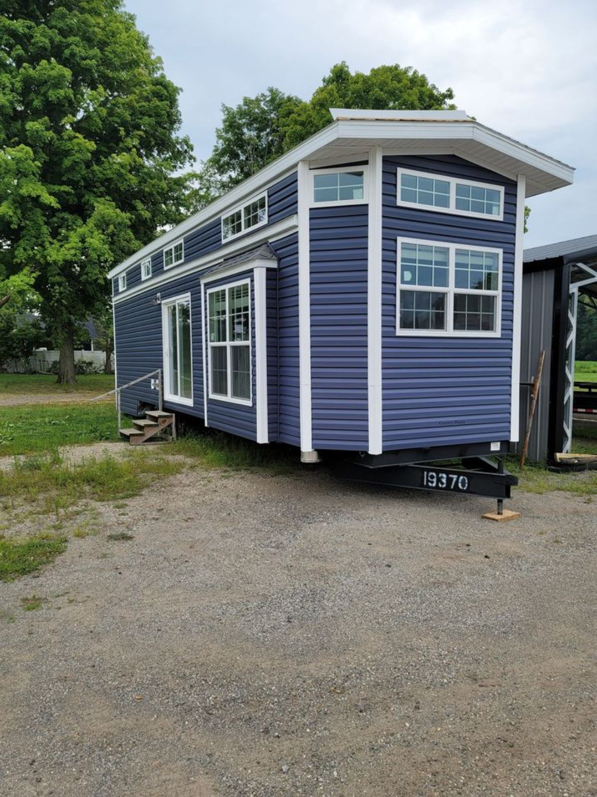 Stunning exterior of 399 sf park model tiny home