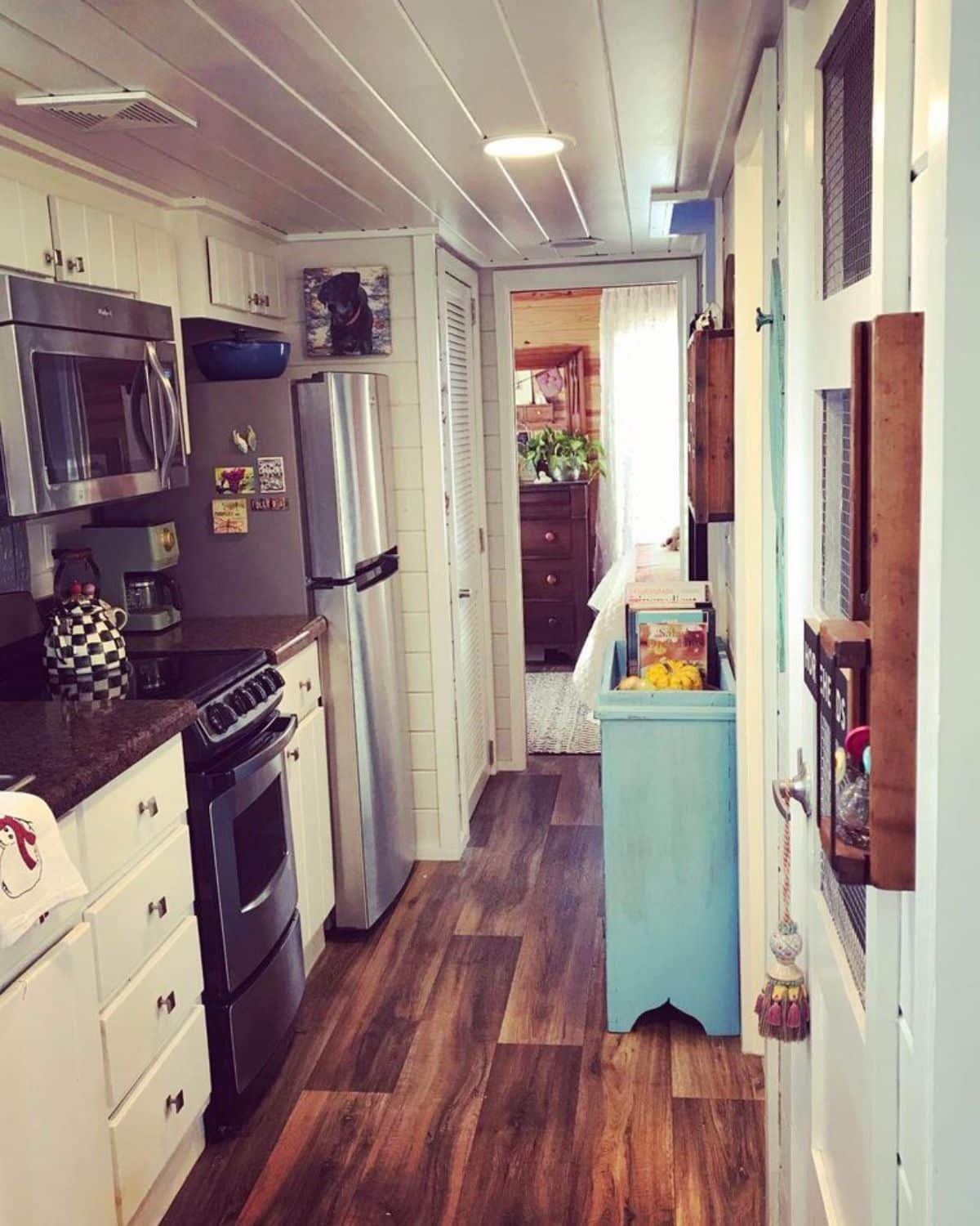 Kitchen area of tiny home in Simple Life Community