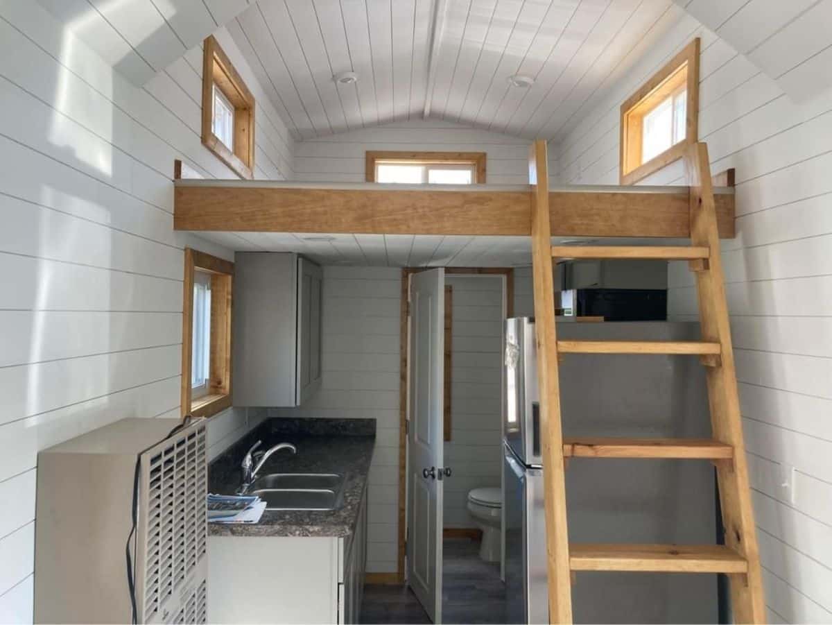 Wooden interiors of durable house on wheels