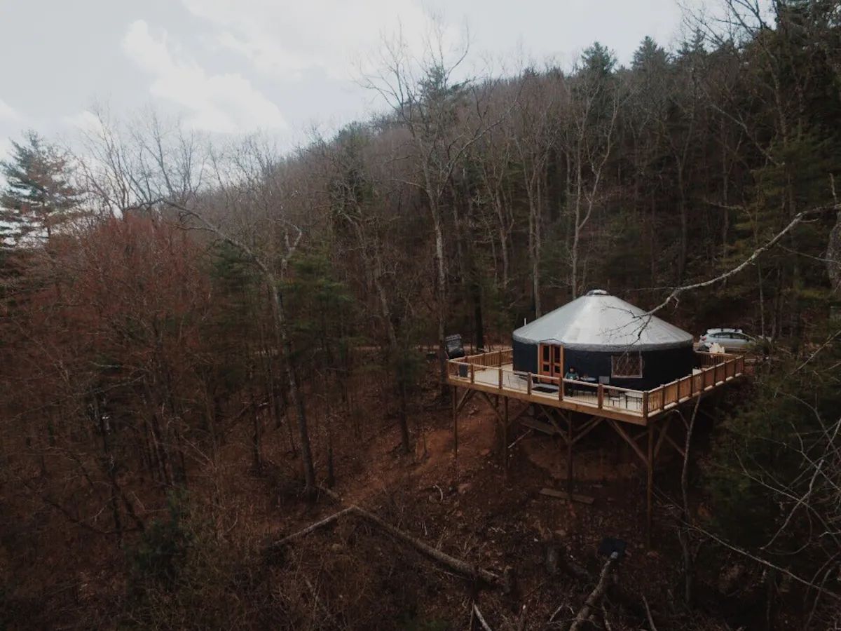 yurt on mountainside