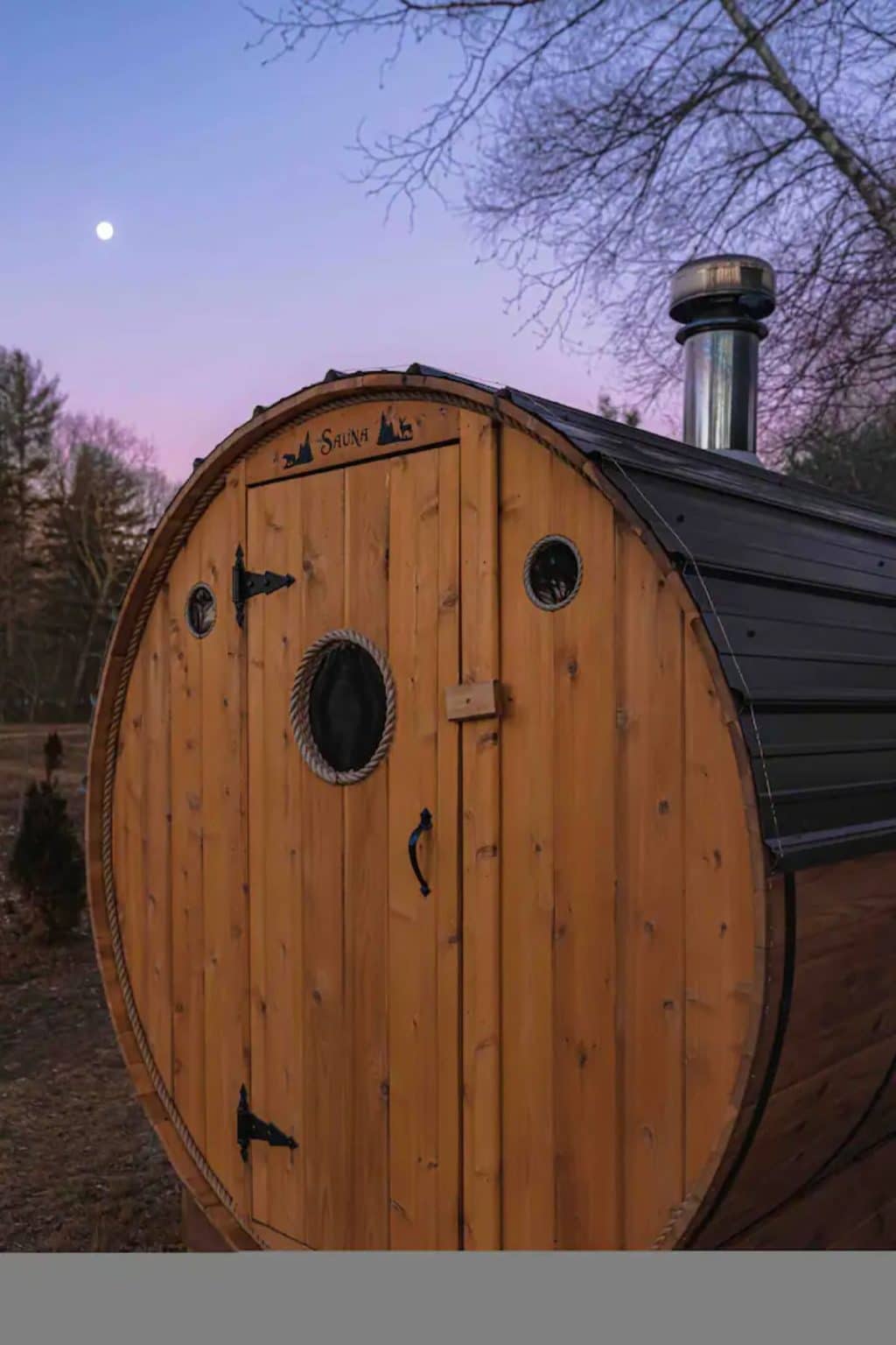 View of Solar Powered A-Frame is a Modern Off-Grid Home with Sauna