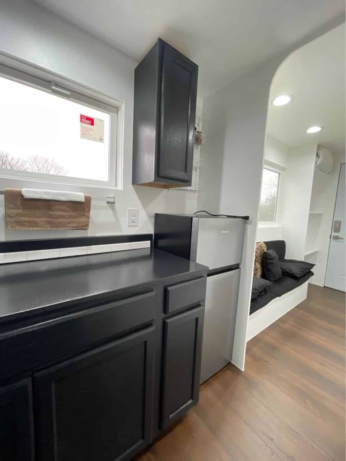 Kitchen area of mobile tiny house