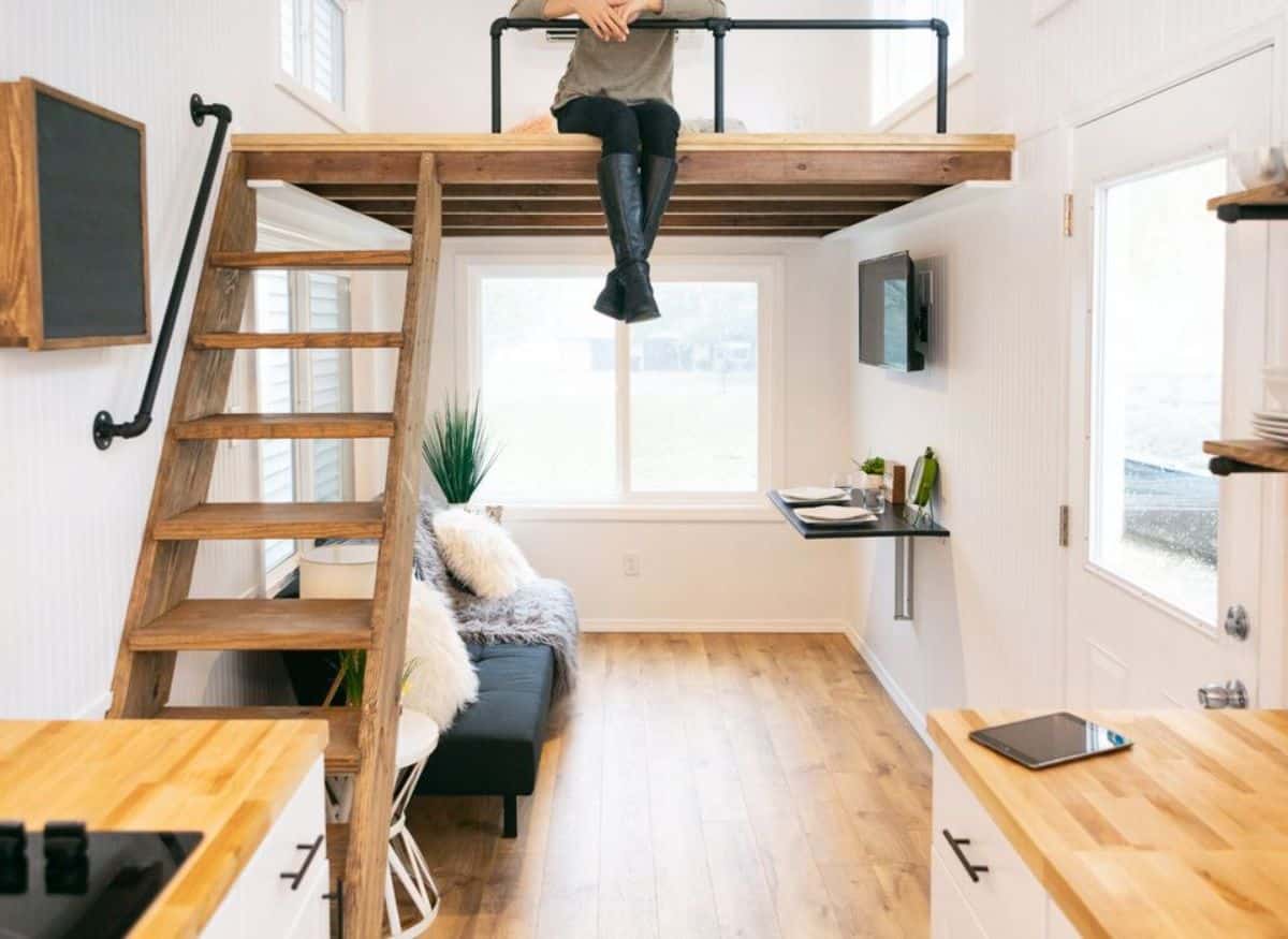 Loft above the living area is accusable through ladder