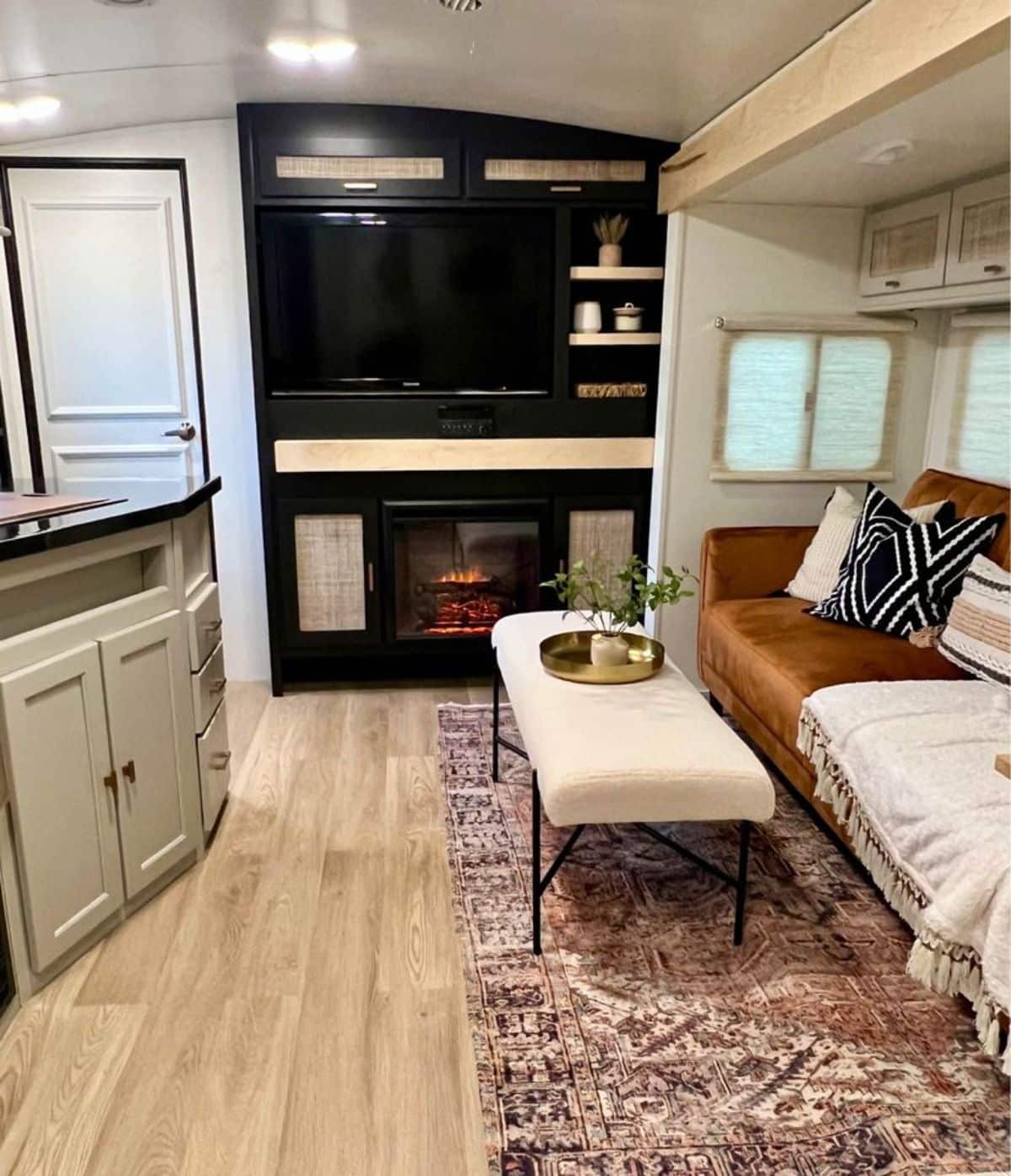 Stunning interiors of renovated travel trailer