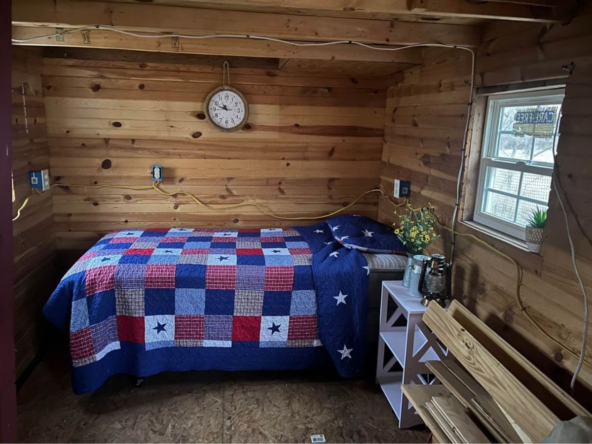 Bedroom area of super tiny home