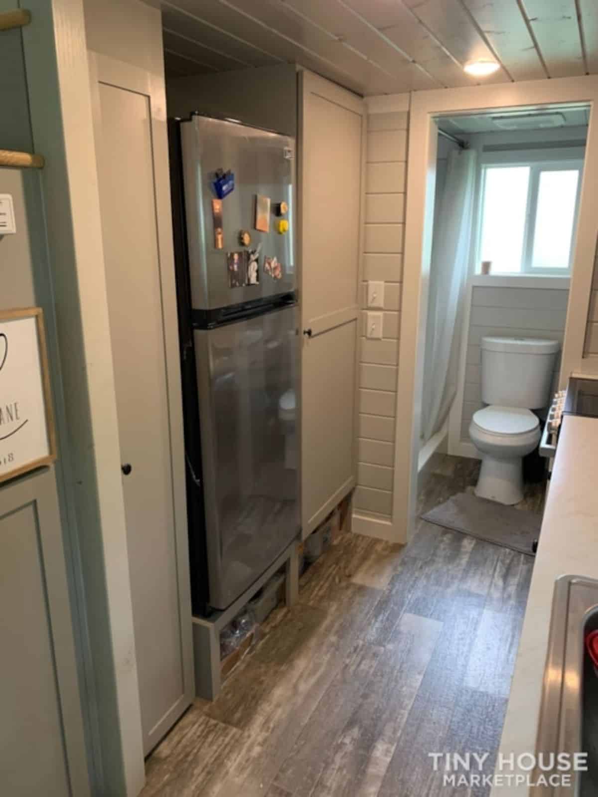 Huge  double door refrigerator in kitchen area