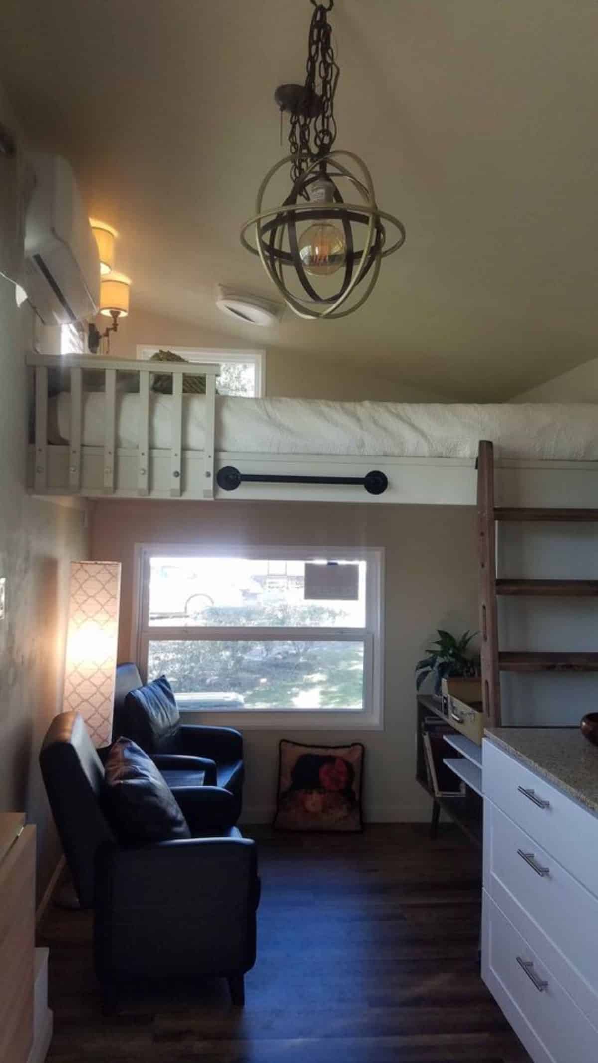 loft bedroom is above the living area is very cozy