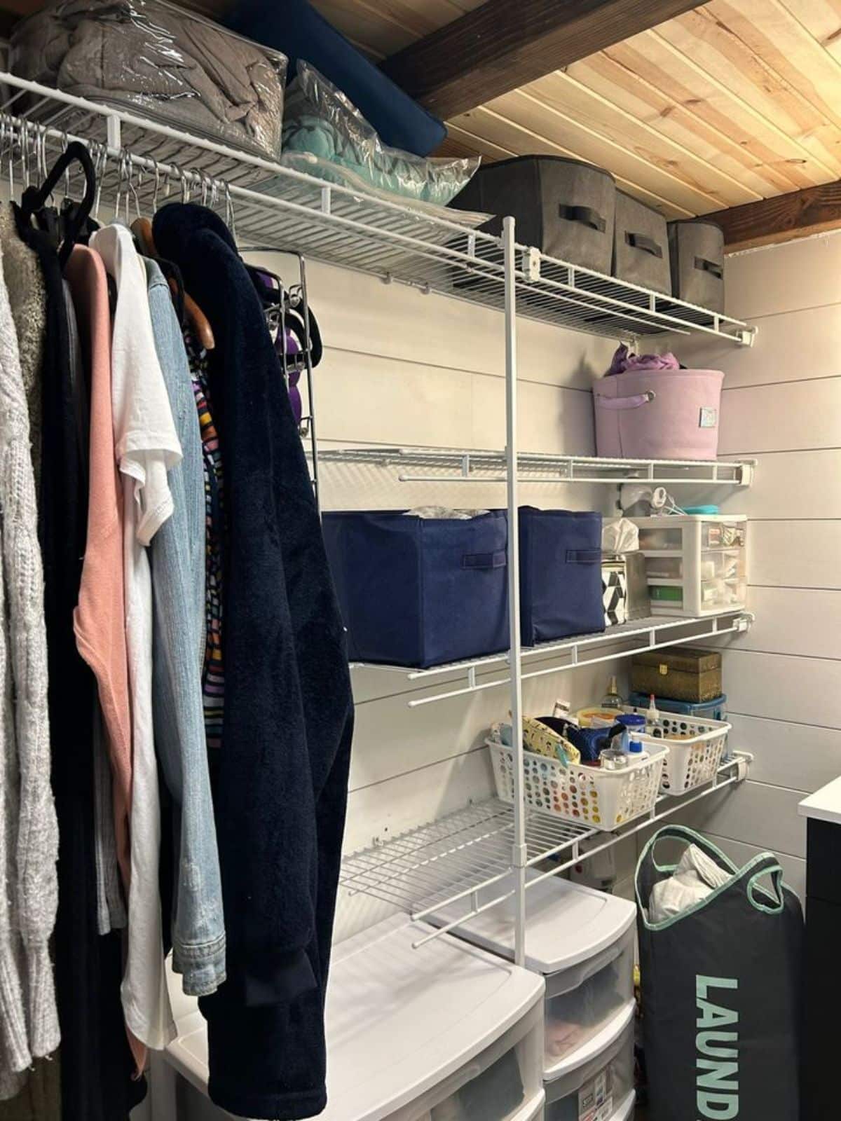 storage racks and full length closet