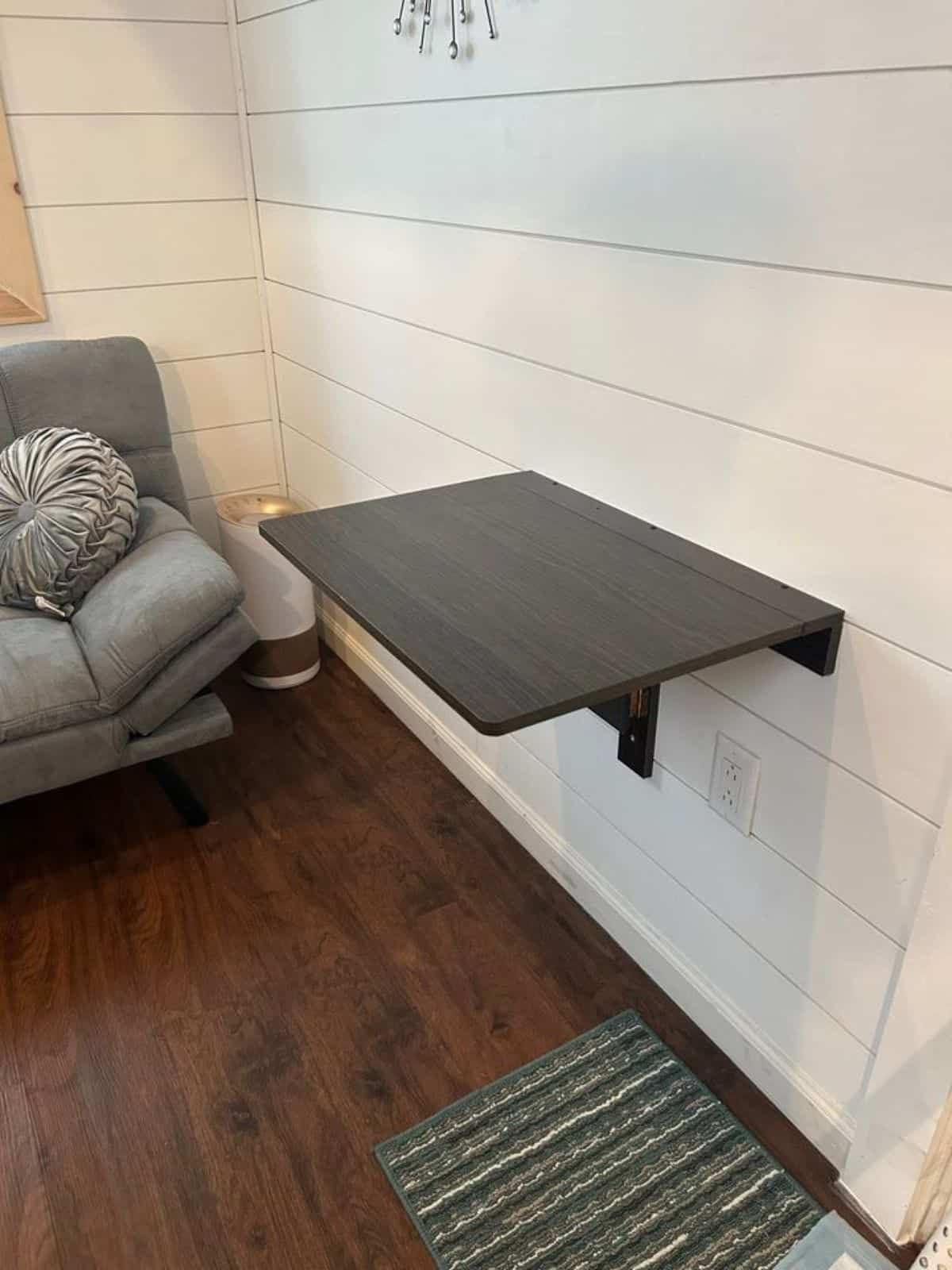 foldable dining cum work place area of affordable 2 bedroom tiny home