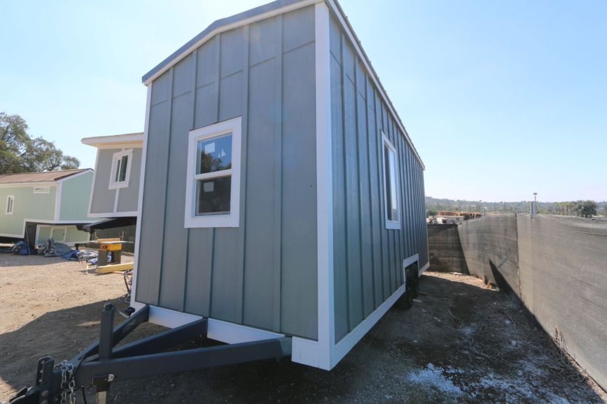 side view of dual loft tiny house