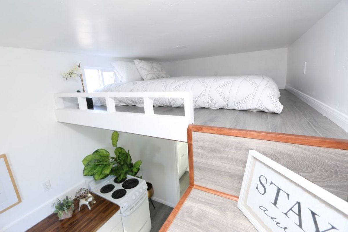 loft bedroom is quite spacious with king mattress and still ample space left
