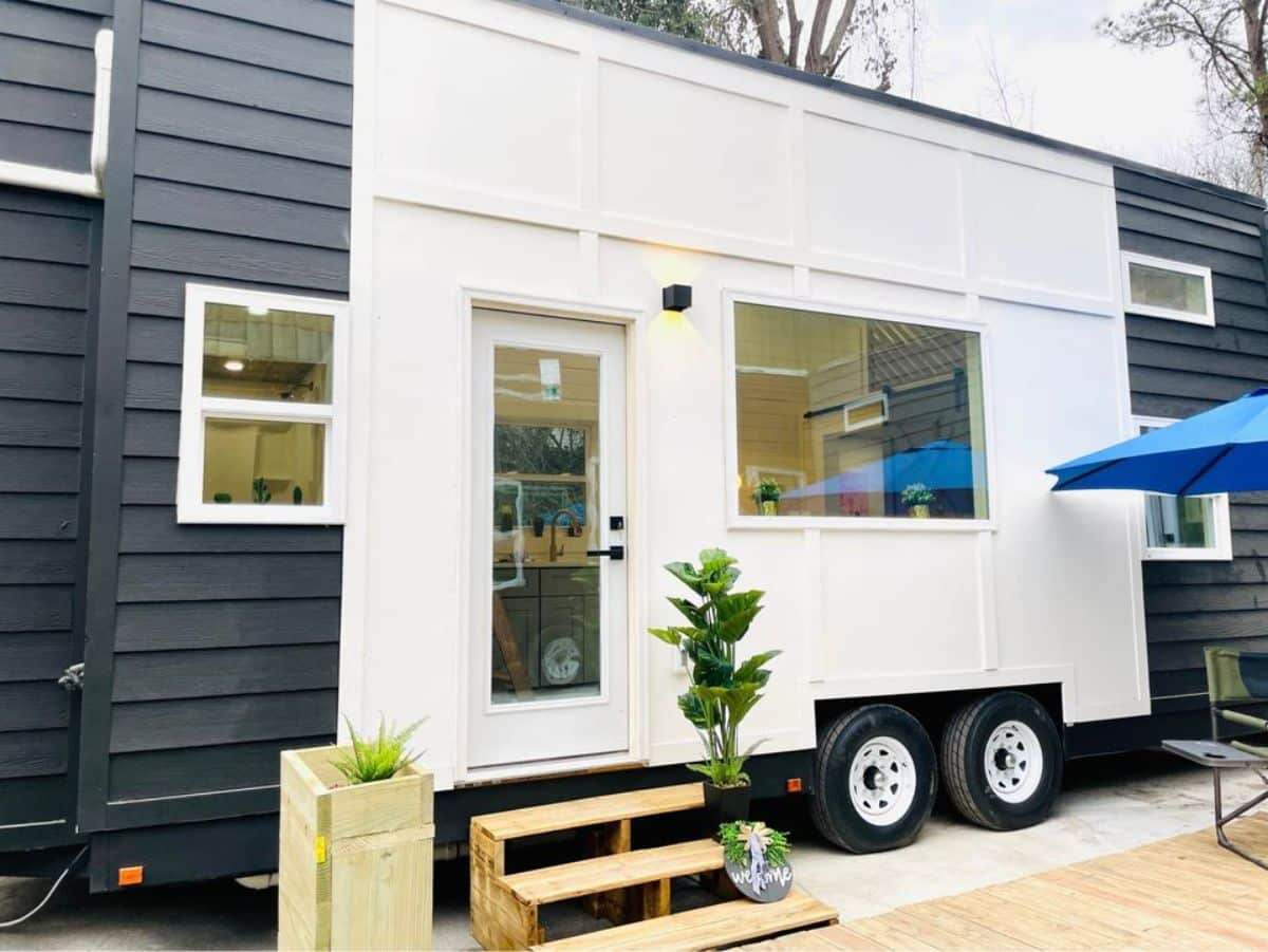 main entrance and stunning exterior of NOAH certified tiny house