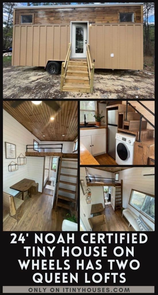 24' NOAH Certified Tiny House on Wheels Has Two Queen Lofts PIN (2)