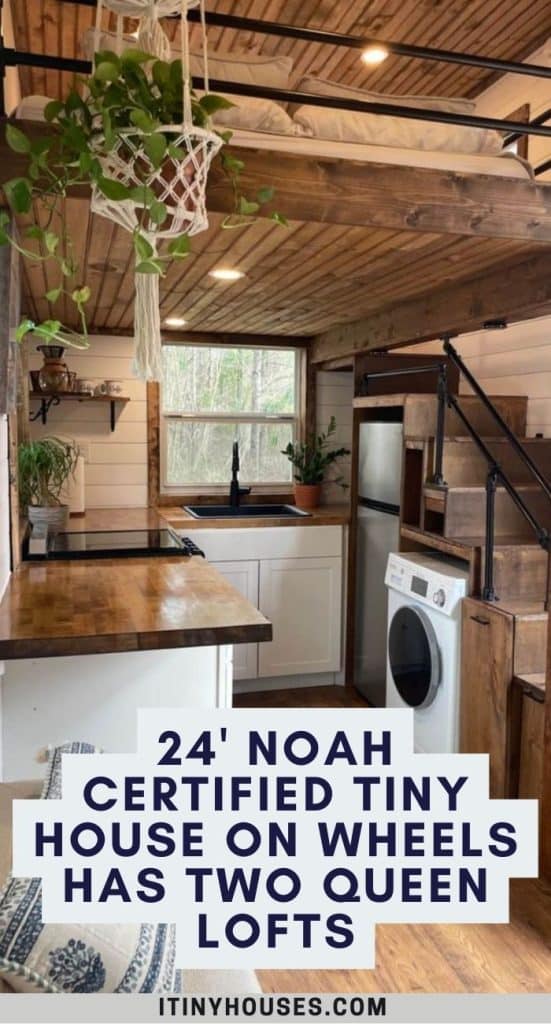 24' NOAH Certified Tiny House on Wheels Has Two Queen Lofts PIN (3)