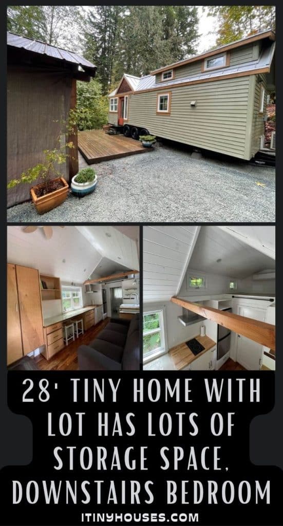 28' Tiny Home With Lot Has Lots of Storage Space, Downstairs Bedroom PIN (3)
