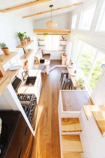 30' One Bedroom Tiny Home Has Stunning Interiors, Details
