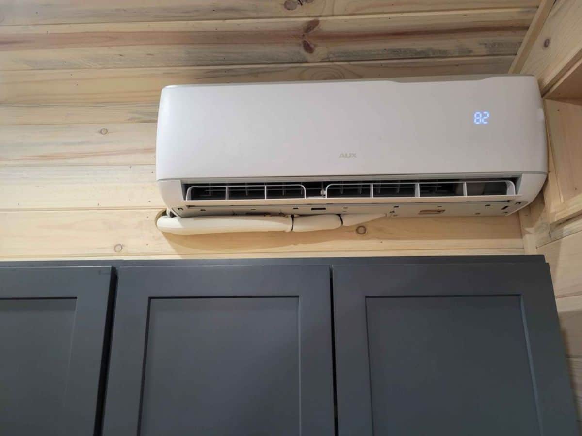 split air condition unit is installed at modern tiny house is included in the deal