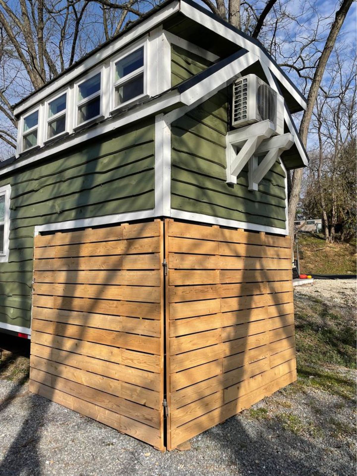 backside of fully furnished tiny home