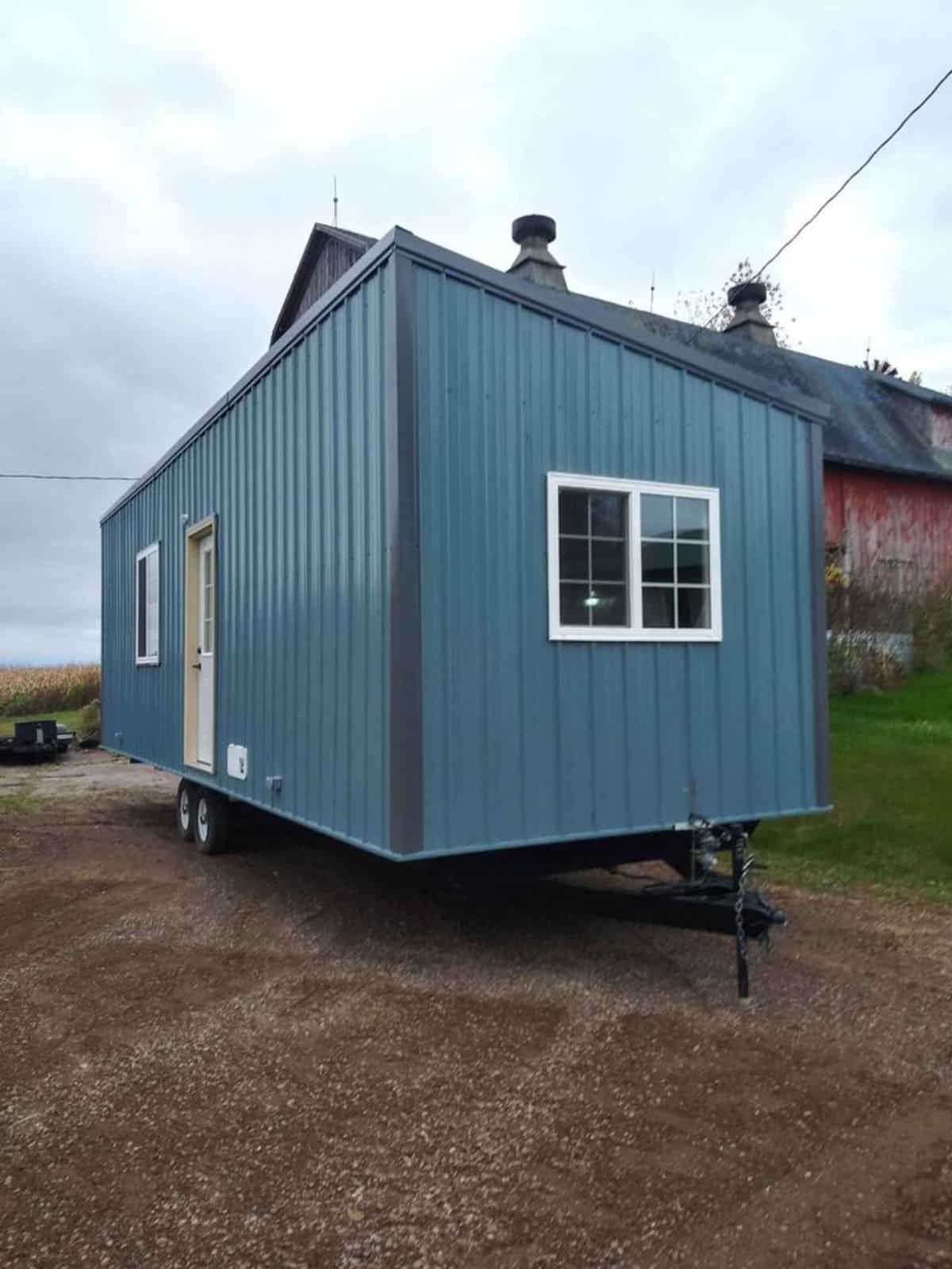 backside of two bedroom tiny home
