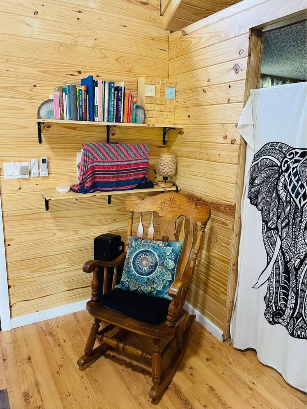 chair in living area of affordable 3 bedroom tiny house
