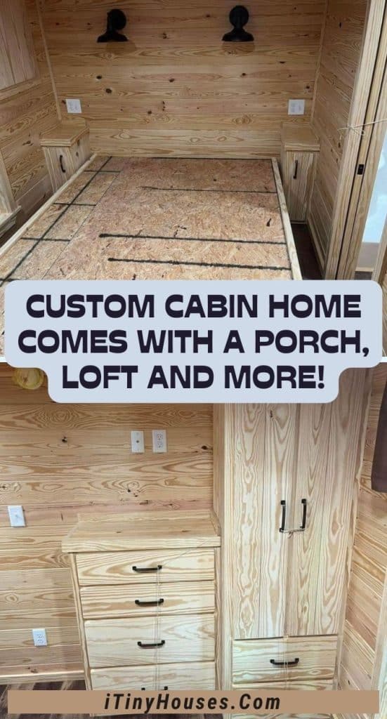 Custom Cabin Home Comes With a Porch, Loft and More! PIN (1)
