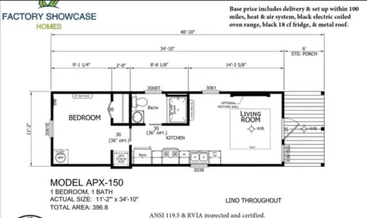 blue print of one bedroom tiny home