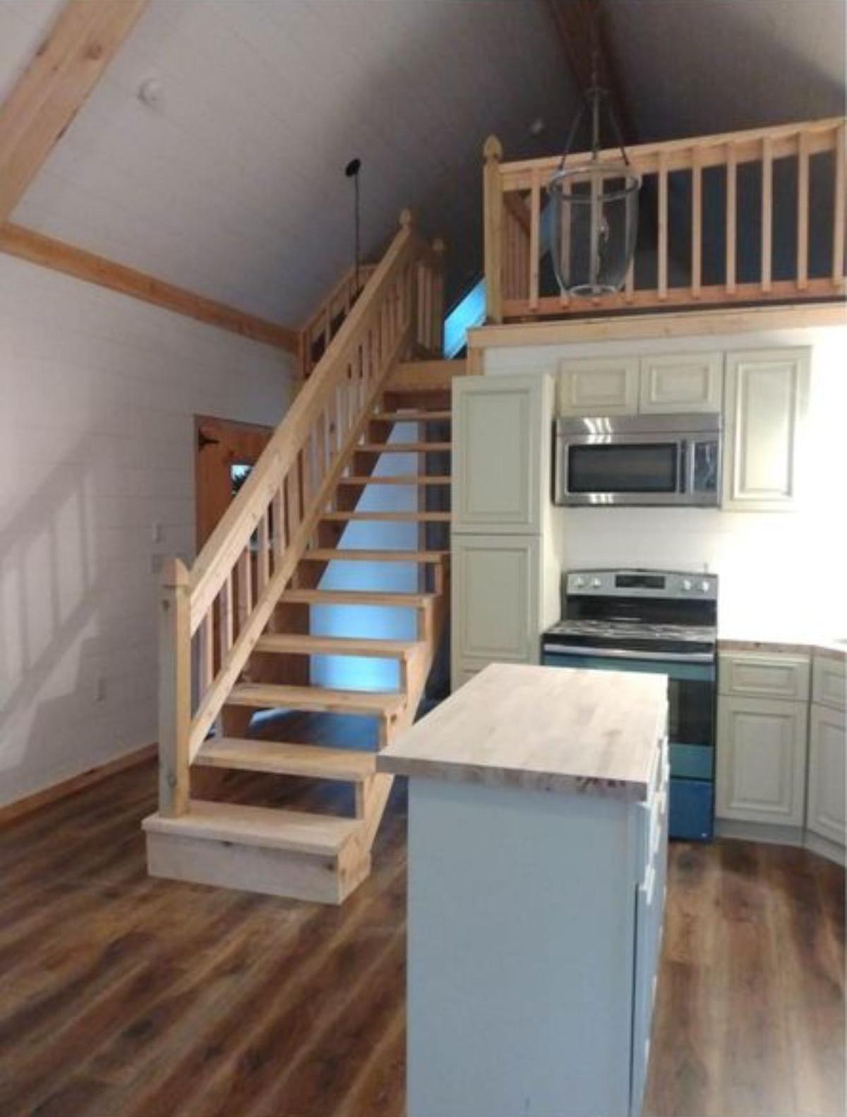 interiors of two story cabin home