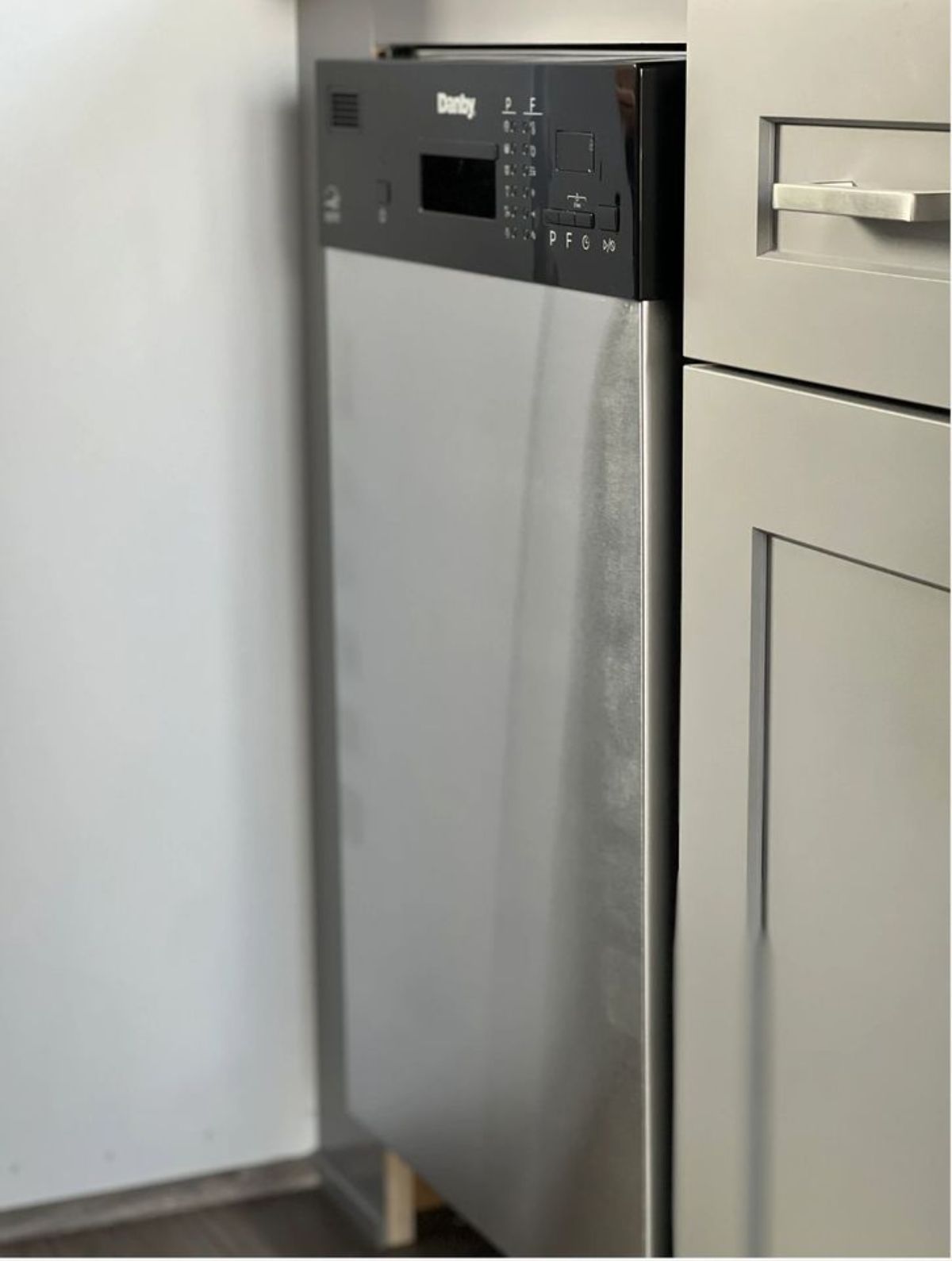 stainless steel  dishwasher in kitchen