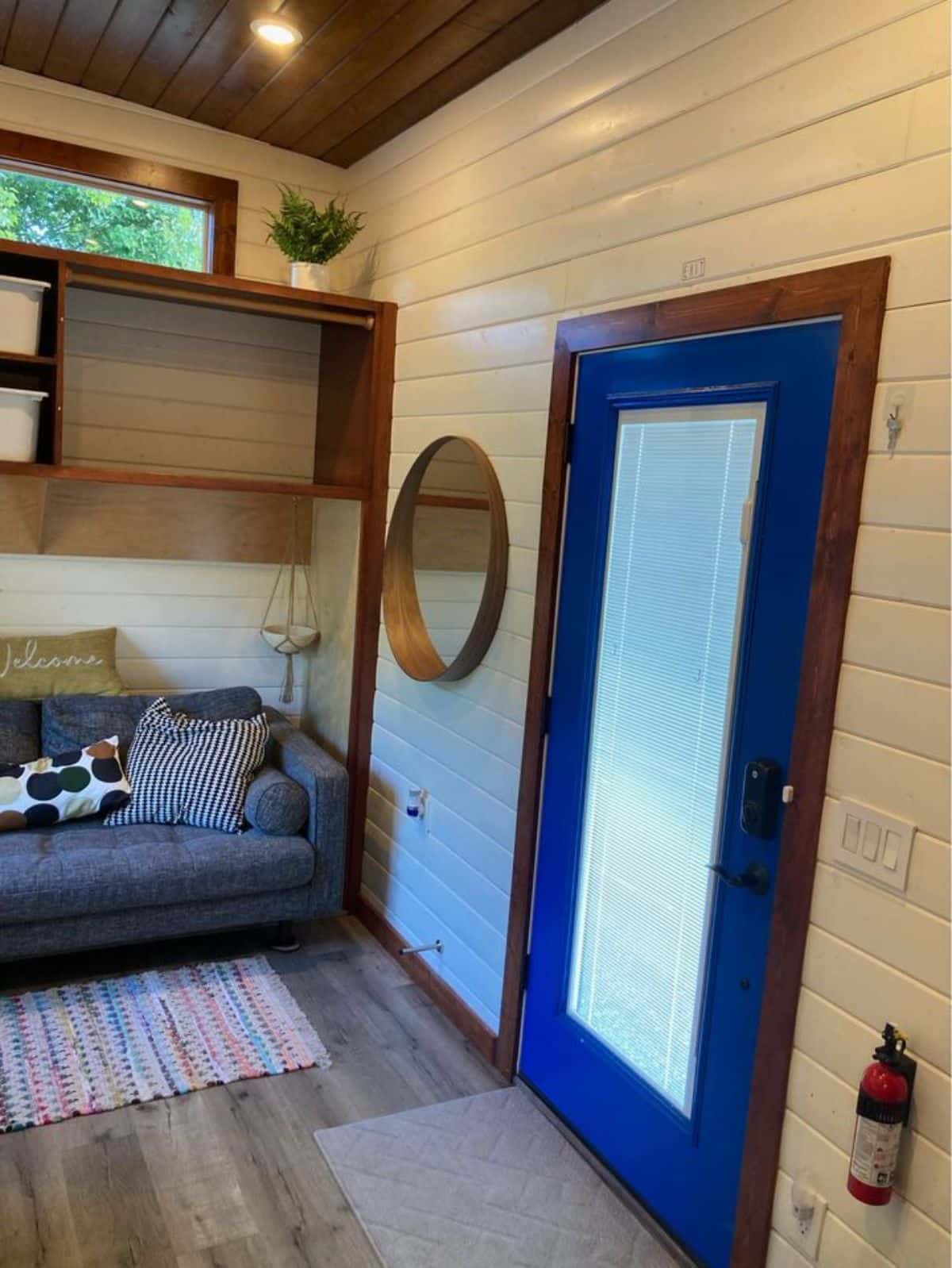 main door view of custom made tiny home