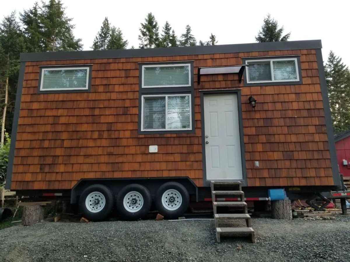 main entrance view of tiny home in British Columbia