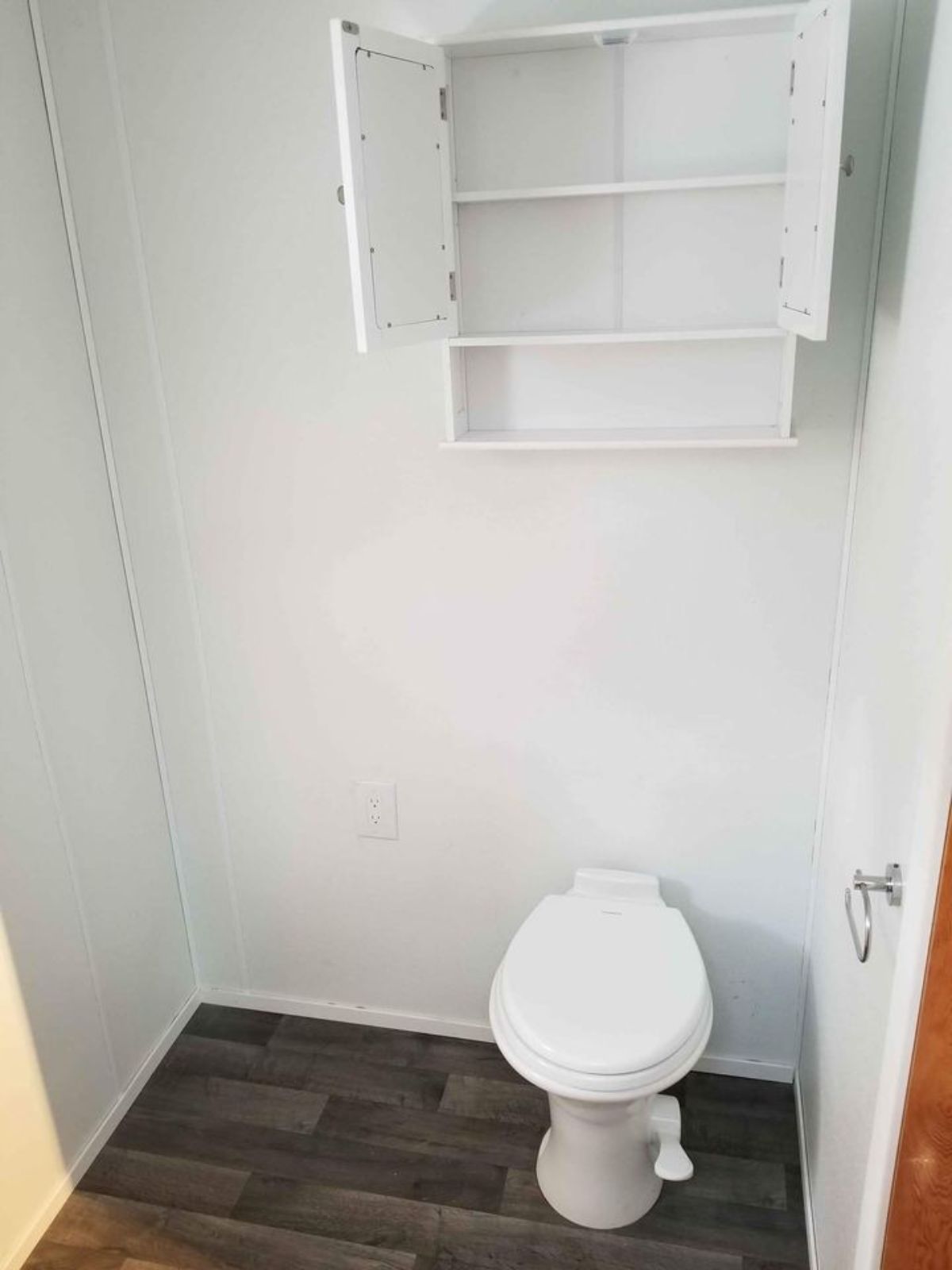 composting toilet in bathroom of tiny home in British Columbia
