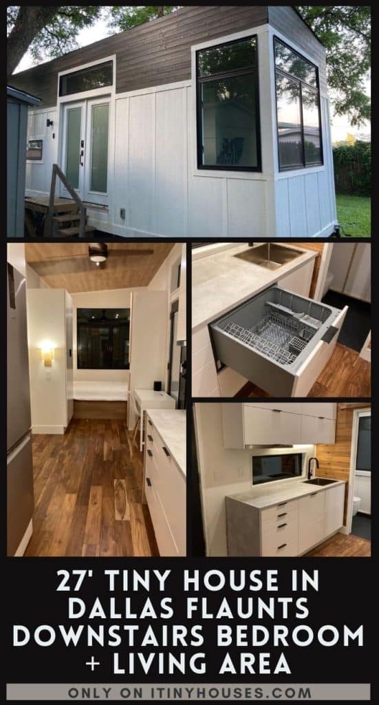 27' Tiny House in Dallas Flaunts Downstairs Bedroom + Living Area PIN (2)