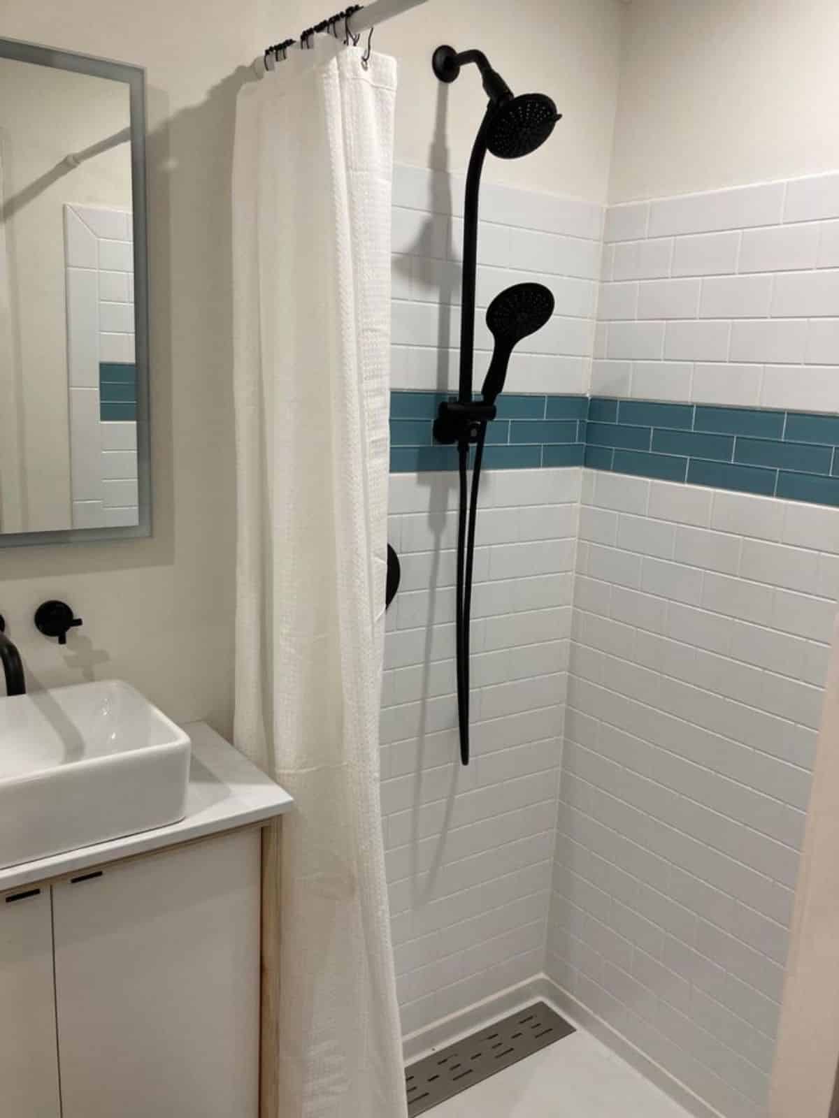 separate shower area in bathroom