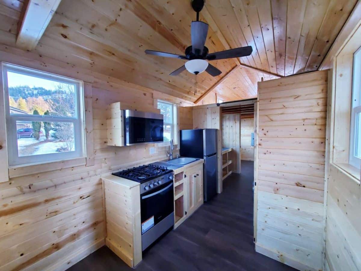 kitchen area of ANSI certified tiny home