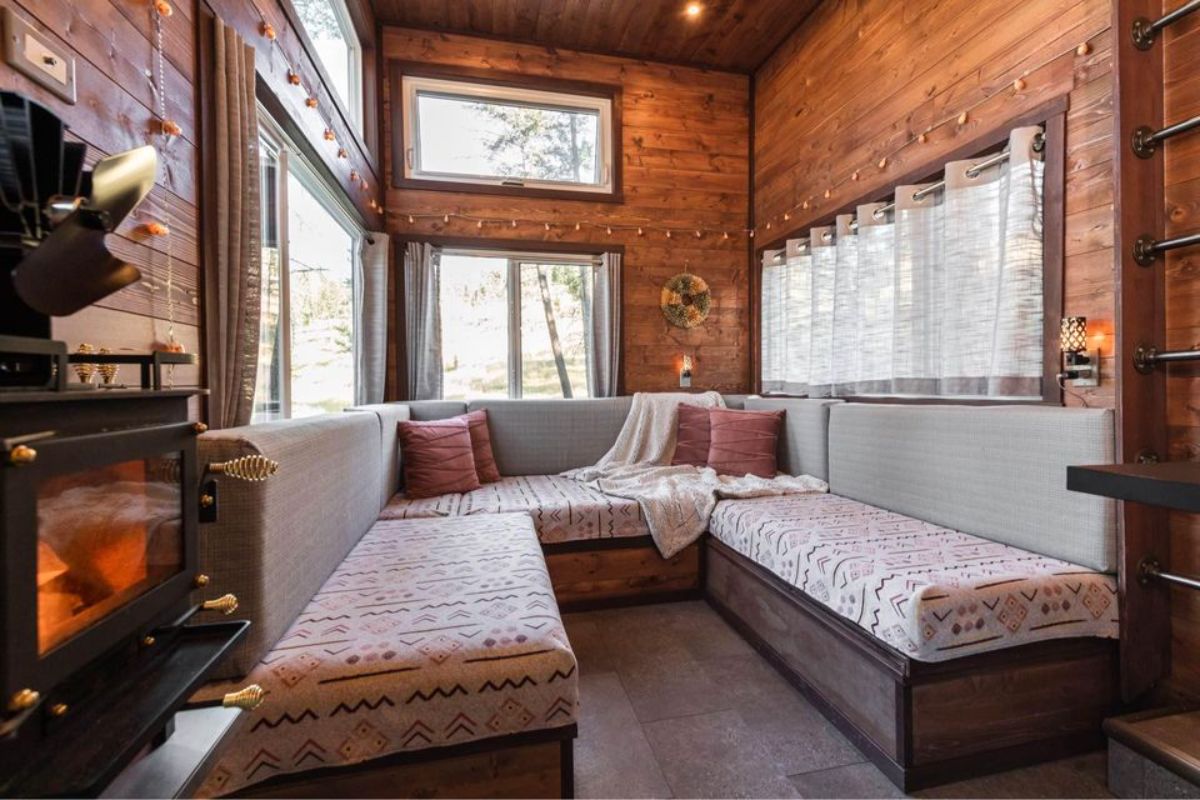 living area of 30' tiny house on wheels