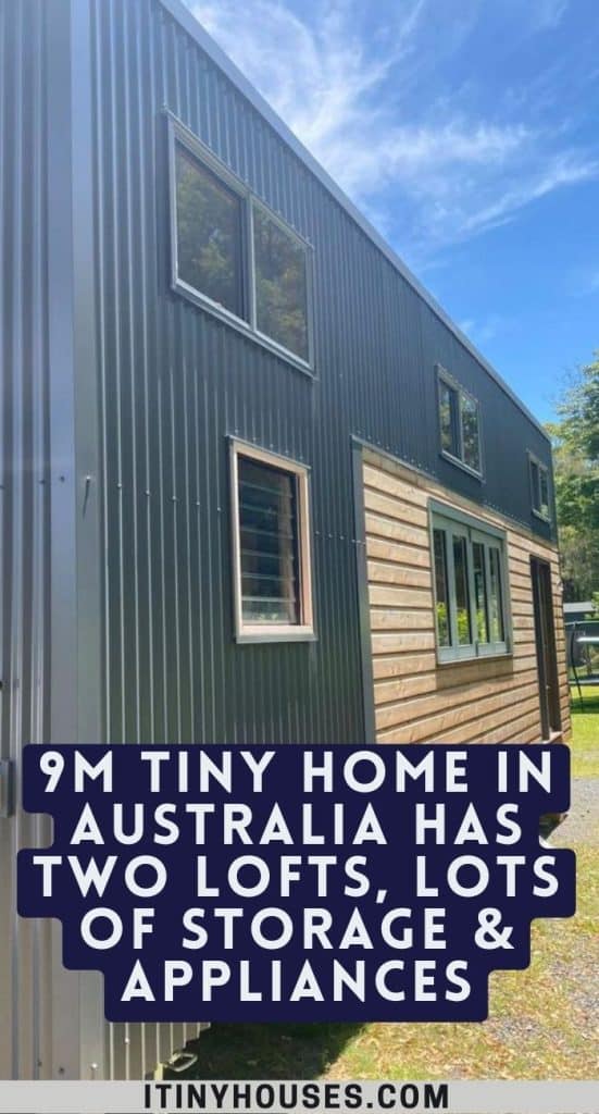 9m Tiny Home in Australia Has Two Lofts, Lots of Storage & Appliances PIN (1)