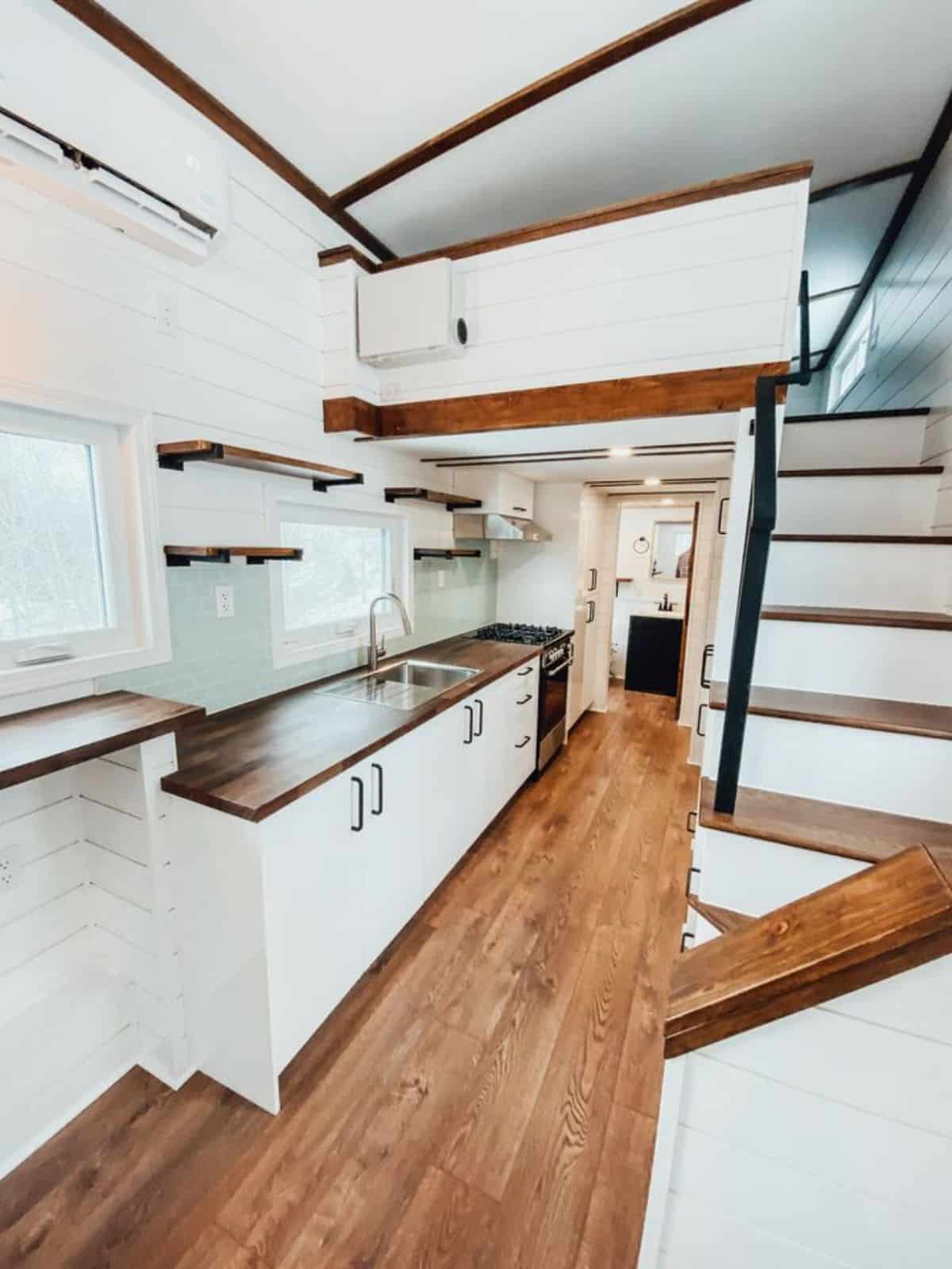 overall stunning wooden interiors of 28’ tiny home in Canada