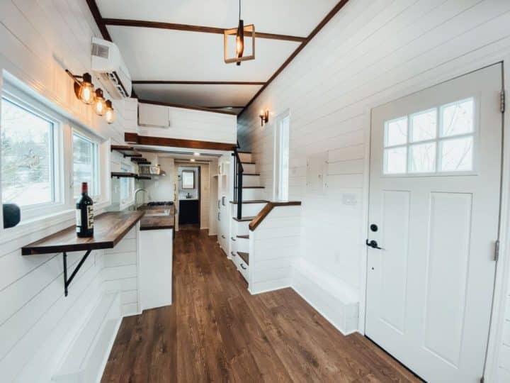 View of Brand New 28' Tiny Home Comes With Off-Grid Upgrades - Tiny Houses