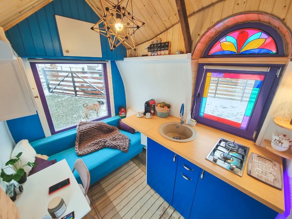 Joy Tiny House Interior - Authentic Design, built in Romania, Europe