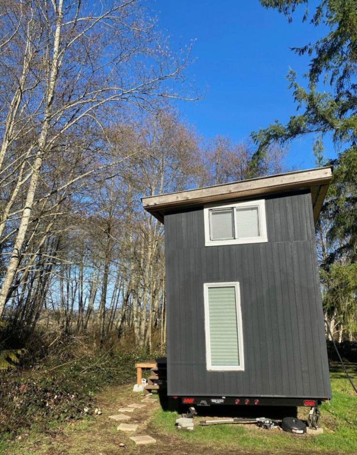 right side view of Scandinavian inspired tiny home