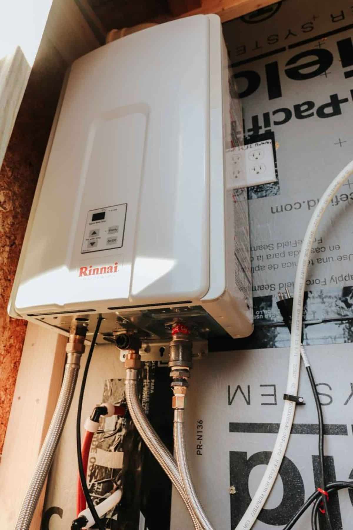 propane water heater is installed in the house