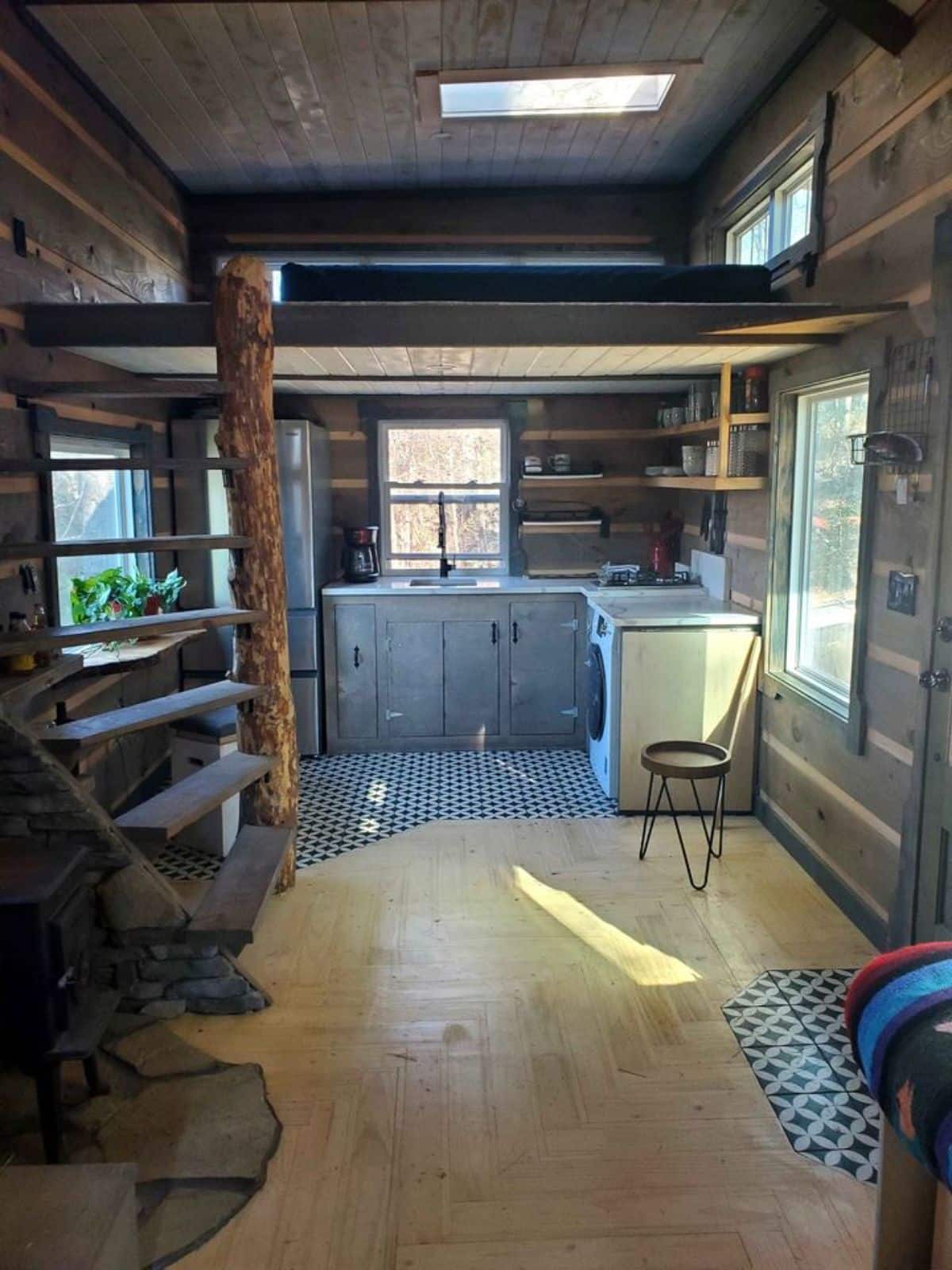 stairs leading to the loft 2 of offgrid tiny home