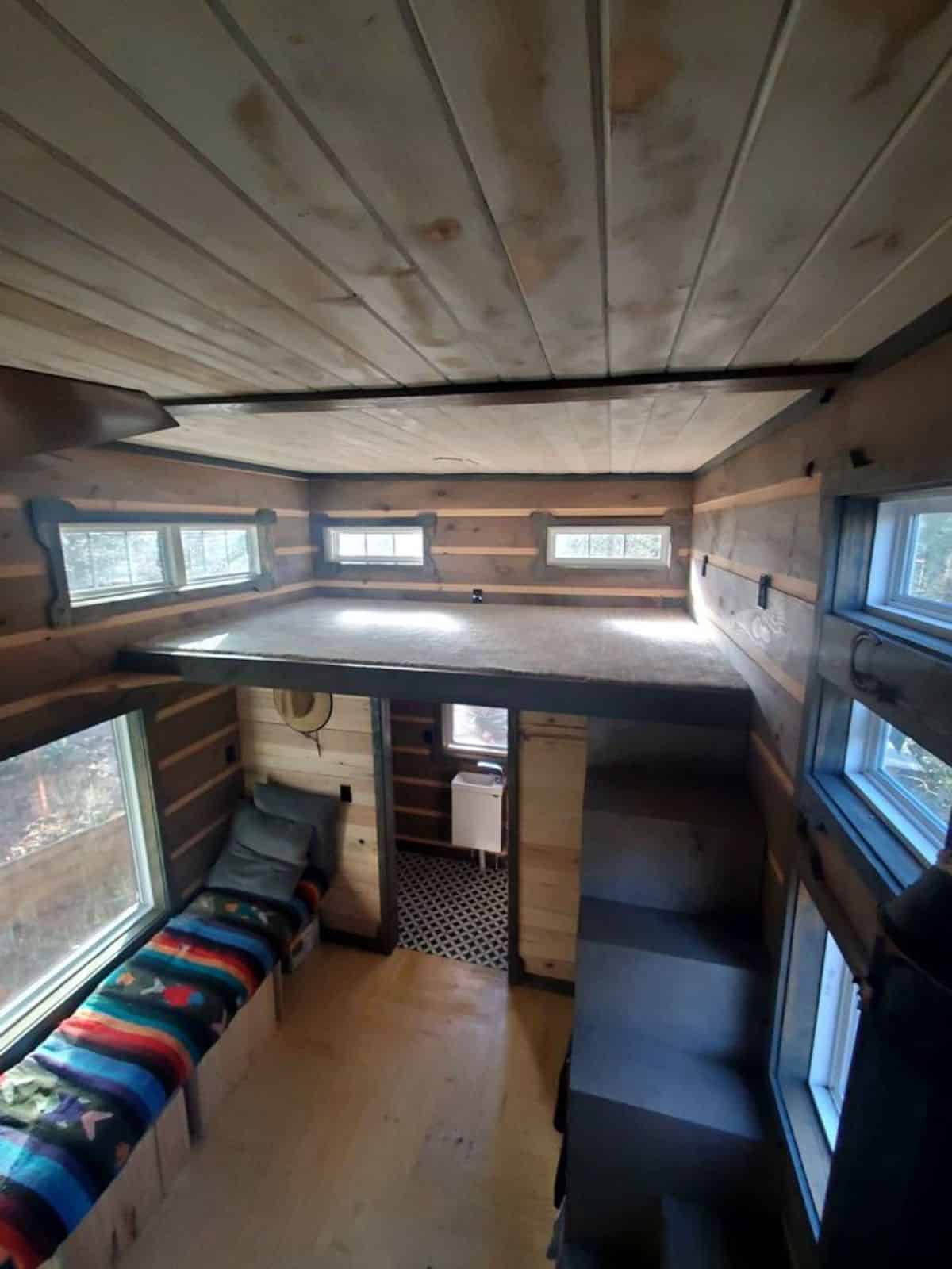 huge ceiling of offgrid tiny home