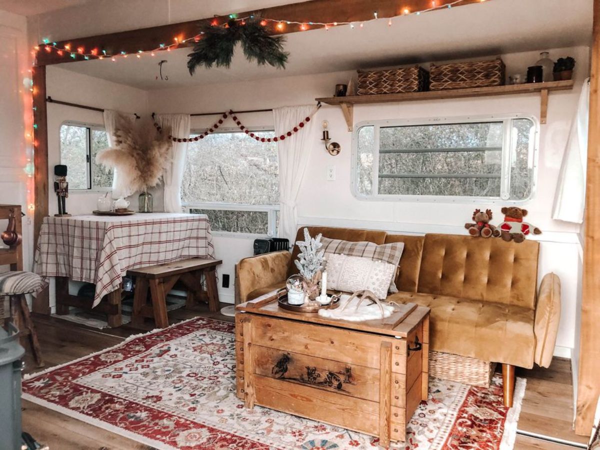 stunning interior view tiny trailer house