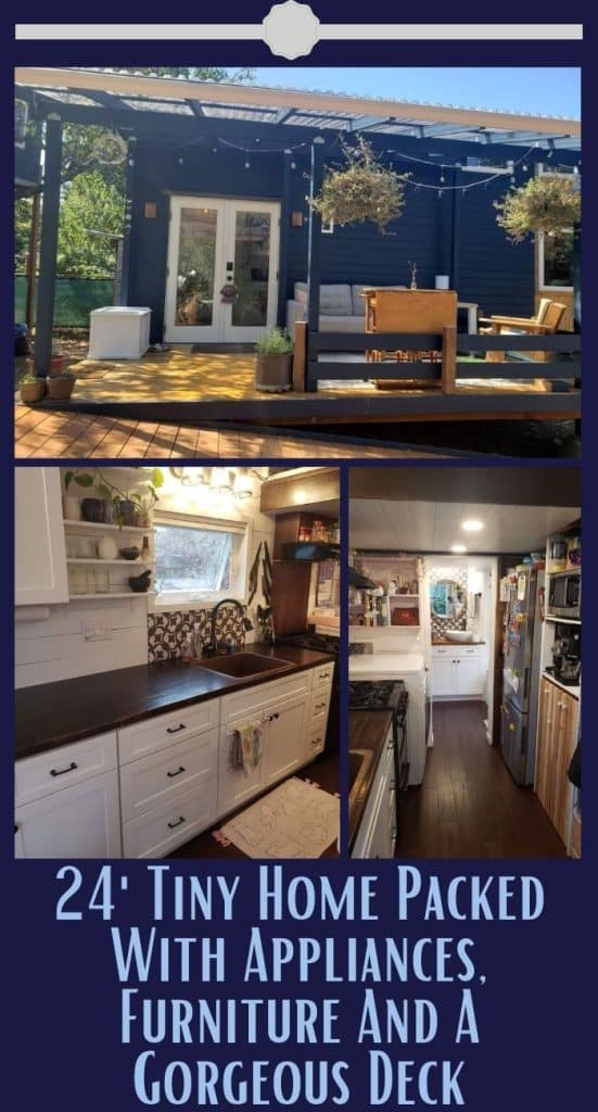 24' Tiny Home Packed With Appliances, Furniture And A Gorgeous Deck PIN (2)