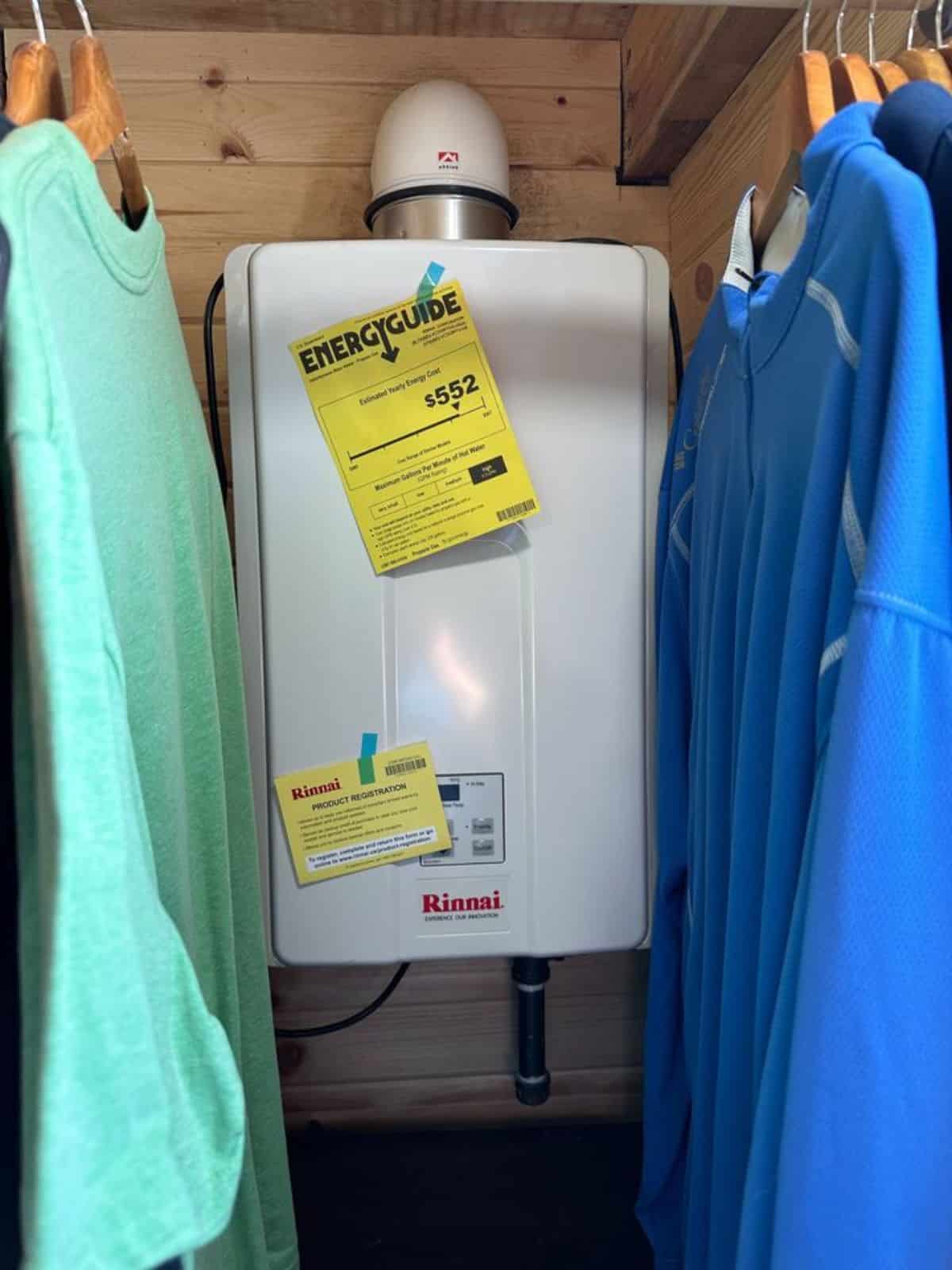 rinnai water heater tank present in the house
